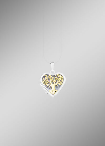 Herz-Medaillon in Bicolor zum Öffnen 