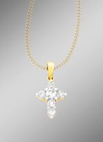 Klassischer Kreuz-Anh&auml;nger mit 6 Brillanten 