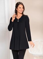 Longshirt mit Kellerfalte im Vorderteil in 2 Farben 