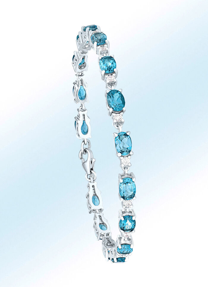 Armband mit Blautopas und Zirkonia 