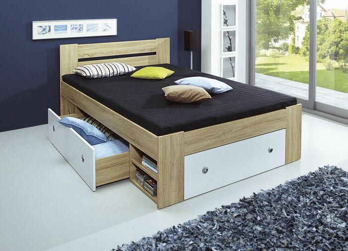 Futonbett mit viel Stauraum