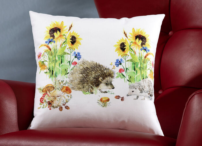 Kissenbezüge mit Igel-Motiv, 2er-Set
