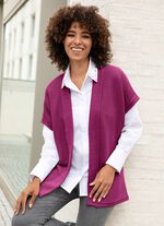 Strickweste mit Strukturmuster FUCHSIA