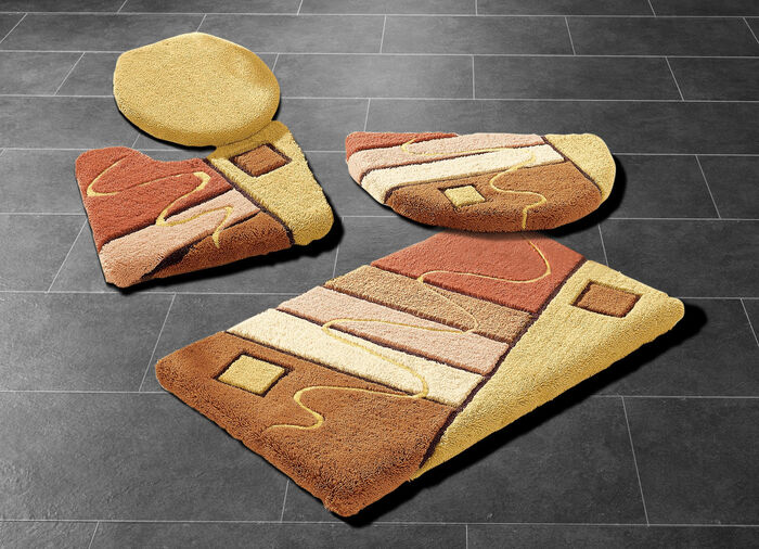 Handgearbeitete Badgarnitur in harmonischen Farbt&ouml;nen TERRA-BRAUN