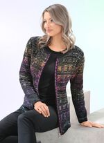 Strickjacke in Jacquard-Dessin SCHWARZ-MULTICOLOR