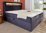 Boxspringbett mit mehrfarbig einstellbarer LED-Beleuchtung ANTHRAZIT