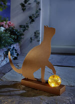 Solarleuchte aus rostfarbenem Metall