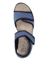 ELENA EDEN Sandale aus weichem Nubukleder und schwarzem Elastikmaterial JEANS