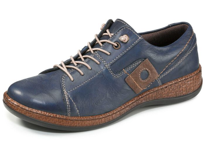 Sneaker aus Nappaleder mit Knitter-Struktur MARINE-BRAUN