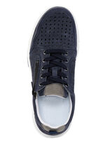 GINO GALANTE Schnürschuh aus luftig perforiertem Nubukleder MARINE