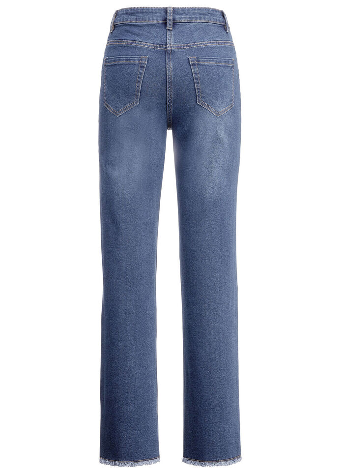 Jeans mit angesagtem Fransensaum JEANSBLAU