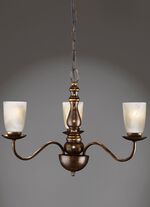 Pendelleuchte mit satiniertem Glas-Lampenschirm BRAUN-GOLD