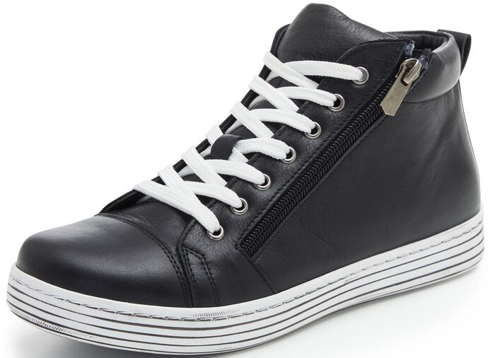 Gemini Schn&uuml;r-Stiefelette mit praktischem Seitenreissverschluss SCHWARZ