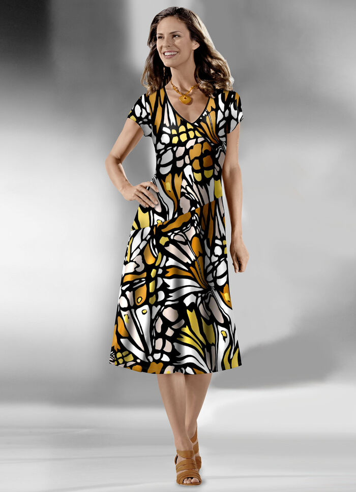 Kleid in raffinierter Wickel-Optik 