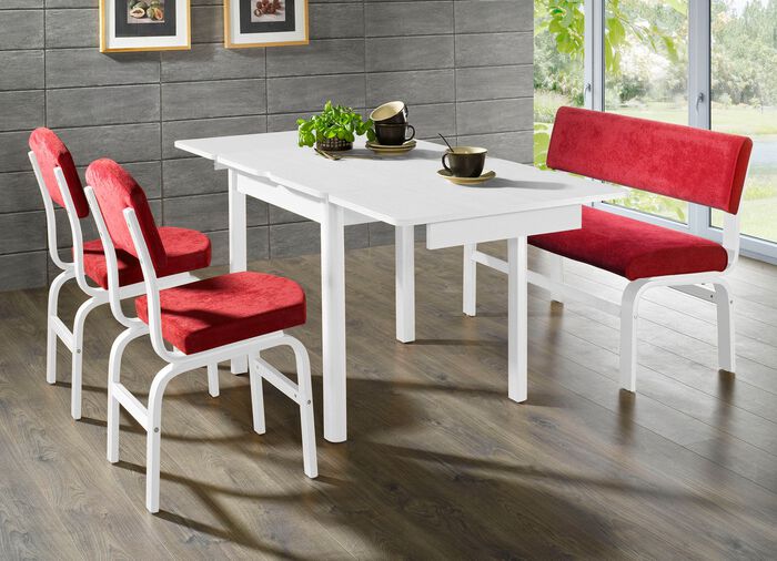 Schicke, moderne Esszimmermöbel WEISS-ROT