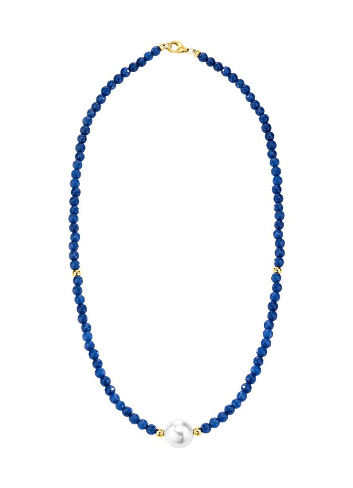Halskette mit Perlenschimmer und Edelsteinglanz 