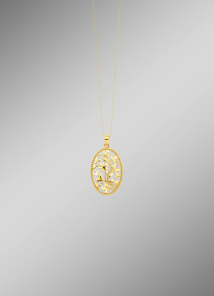Filigraner, ovaler Anh&auml;nger mit Ornament 