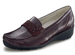 Waldläufer Mokassin-Slipper mit glamorösen Glitzersteinchen BURGUND