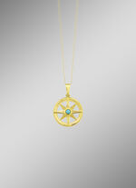 Schicker Kompass-Anh&auml;nger mit beh. T&uuml;rkis 