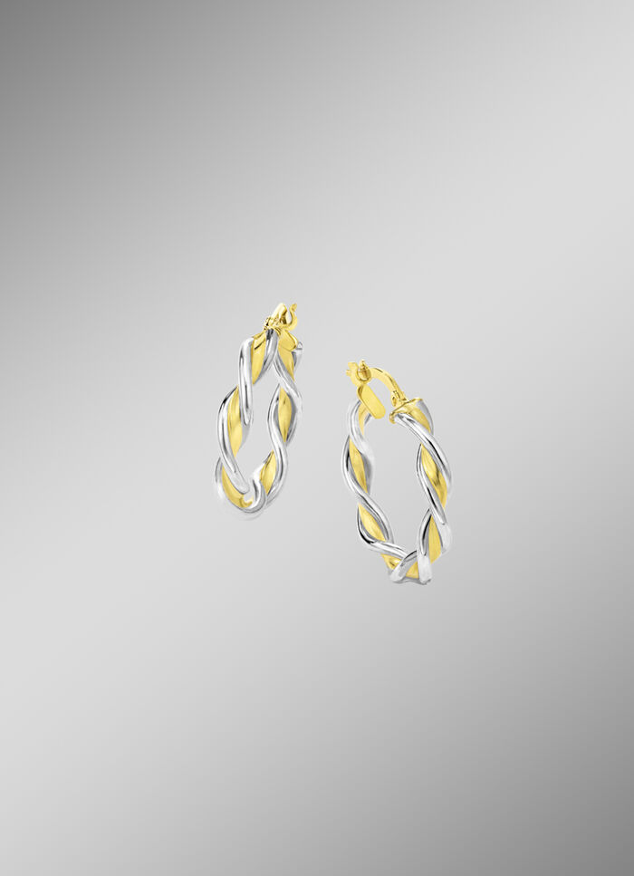 Gedrehte Creolen in Bicolor 