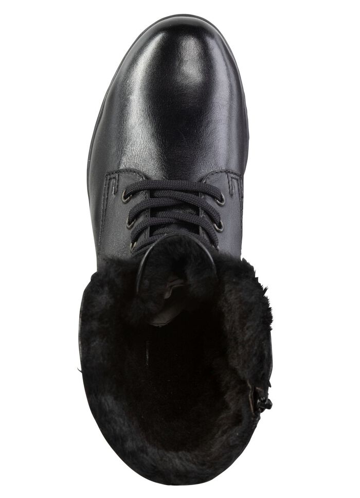 ELENA EDEN Schn&uuml;r-Stiefelette mit umschlagbarem Lammfellkragen 