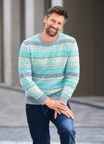 Rundhalspullover mit Jacquardstrick 