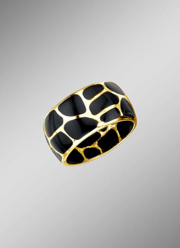 Damenring im Leoparden-Design mit echt Onyx 