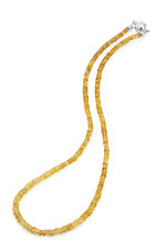 Halskette mit echt Citrin und Magnetschliesse 