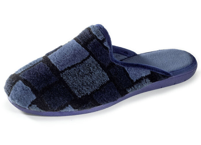 Pantoffel aus weichem Plüschmaterial BLAU