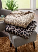 Schlafdecke mit Veloursbandeinfassung BEIGE-BRAUN