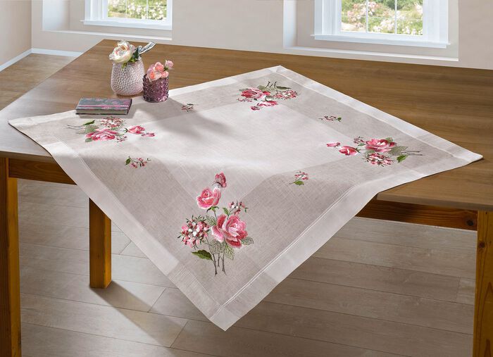 Tisch- und Raumdekoation mit hinrei&szlig;endem Rosen-Dessin SEKT-BUNT