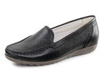 Waldläufer, bequeme Damen-Slipper, Weite H, mit herausnehmbarem Fussbett SCHWARZ