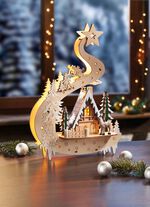 Beleuchtete Holzdekoration 