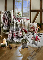 Kissenbezug mit Rentierpaar in Samtoptik GRÜN