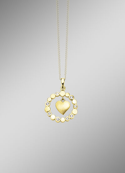 Süsser Herz-Anhänger mit Zirkonia 