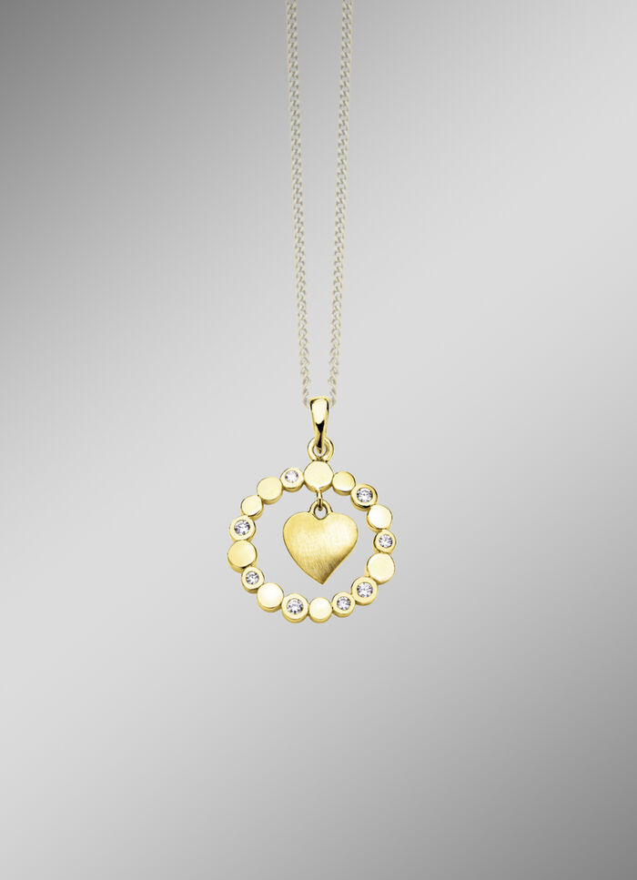 Süsser Herz-Anhänger mit Zirkonia 