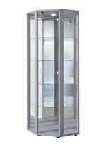 Eck-Vitrine mit LED-Beleuchtung ALU
