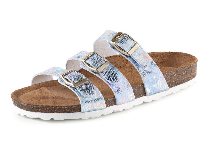 ELENA EDEN Pantolette mit buntem Metallic-Schimmer 