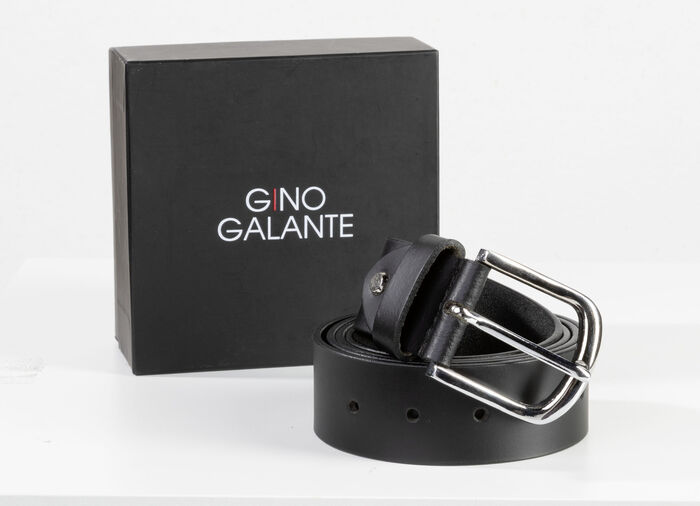 GINO GALANTE, modischer Herren-Gürtel inkl. Box, 3,5 cm breit SCHWARZ