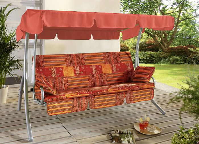 Hollywood-Schaukel mit verzinktem Stahlrohrgestell 