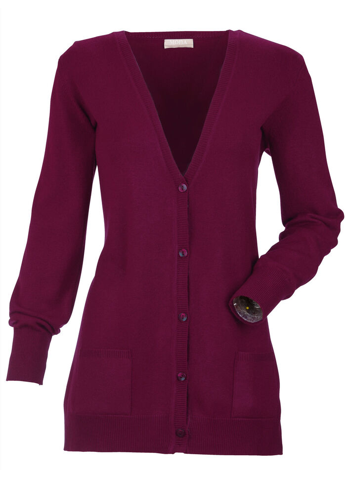 Strickjacke mit Modal  BEERE