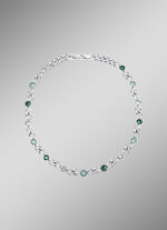 Halskette mit grünen Kristallen 