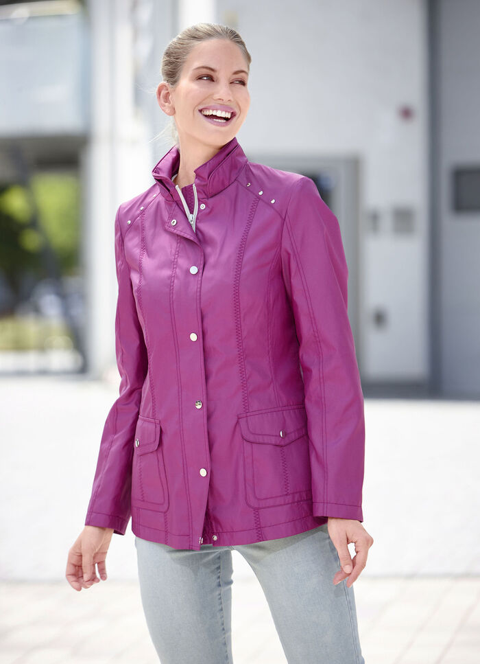 Jacke mit Ziernieten an der Schulterpartie FUCHSIA