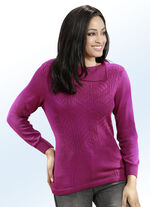 Pullover in Strukturmix FUCHSIA