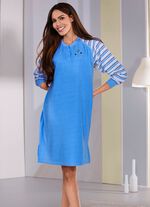 Nachthemd aus Frottierstretch, langarm mit Knopfleiste 