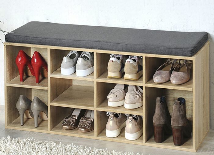 Schuhbank mit Sitzkissen 