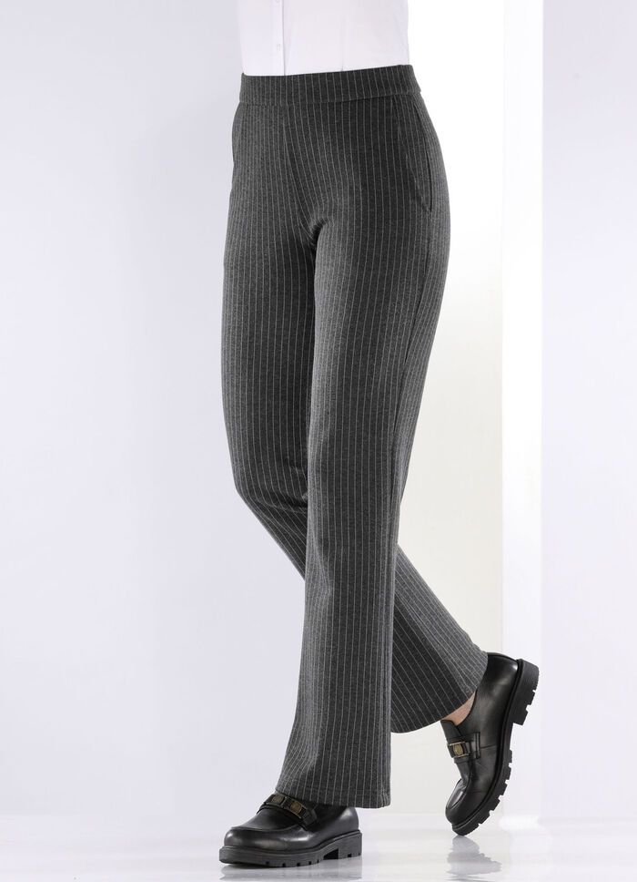 Nadelstreifenhose in modischer Weite ANTHRAZIT-HELLGRAU