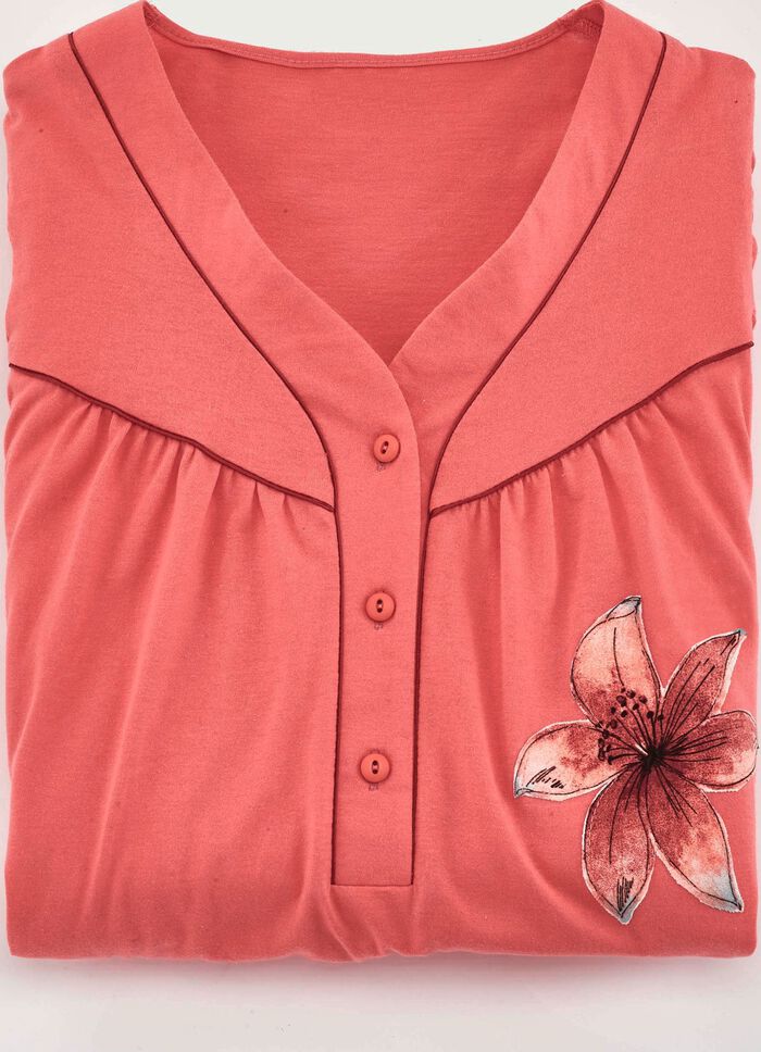 Zweierpack Nachthemden, wadenlang mit Knopfleiste 