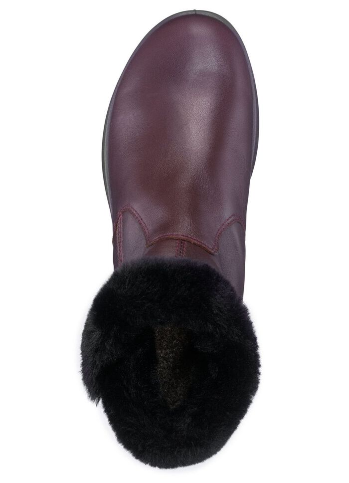 Stiefelette mit pfiffigem Pl&uuml;schbesatz 