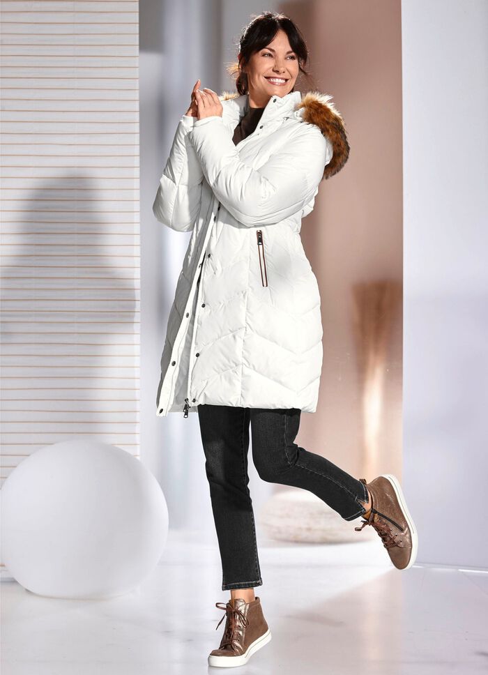 Kurzmantel mit abnehmbarer Kapuze 